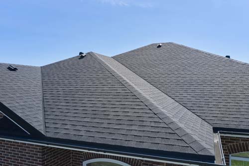 Asphalt shingles on a roof